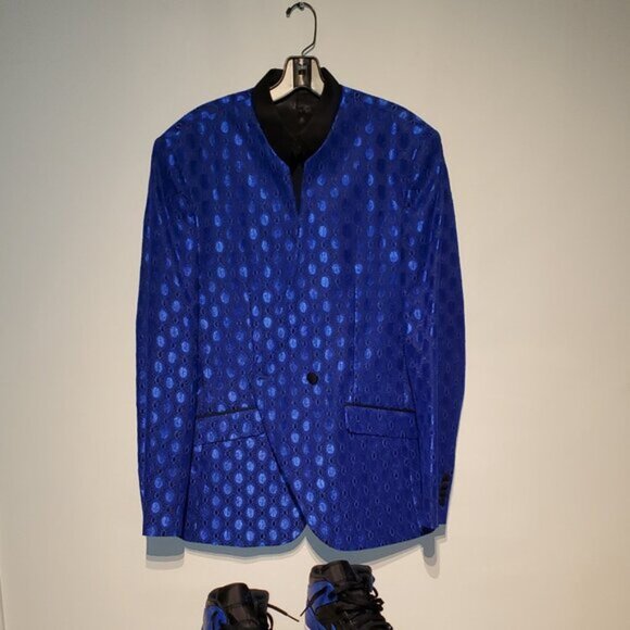 Custom RJ Hyper Royal Jacket W/ Matching Nike Jordan 1 Mid Sneakers 40 Reg MINT - Picture 16 of 16